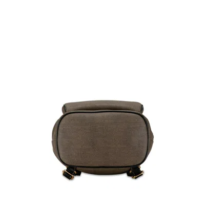 Pre-owned Fendi Zucchino Black Grayish Zucchino Pvc Leather Backpack () In Black, Grayish