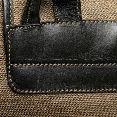 Pre-owned Fendi Zucchino Black Grayish Zucchino Pvc Leather Backpack () In Black, Grayish