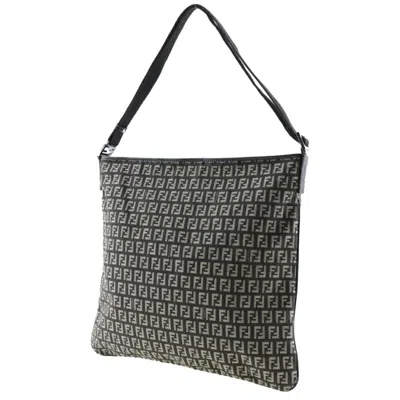 Pre-owned Fendi Zucchino Brown Canvas Shoulder Bag ()