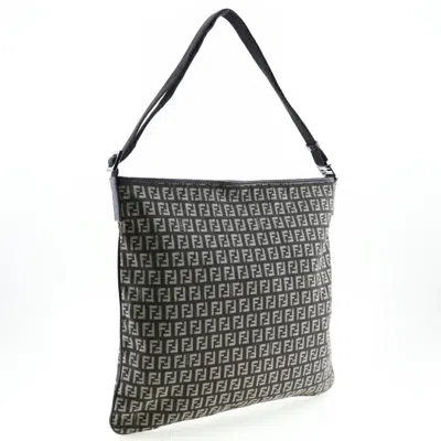 Pre-owned Fendi Zucchino Brown Canvas Shoulder Bag ()