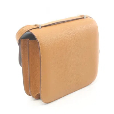 Pre-owned Hermes Brown Chevre Leather Shoulder Bag ()