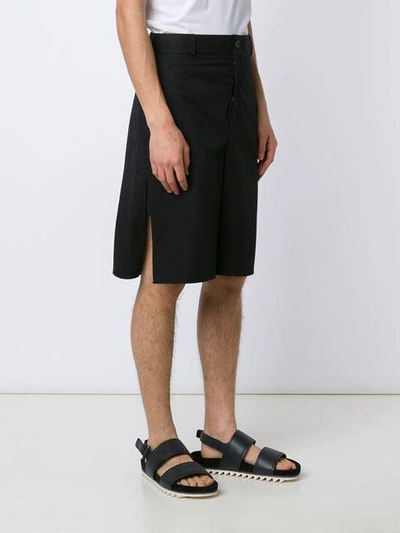 Shop Damir Doma Side Slit Bermuda Shorts - Black