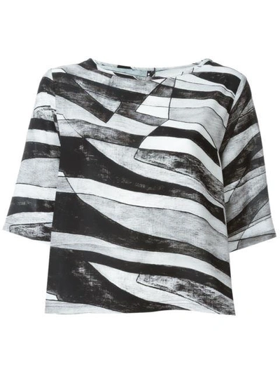 Shop Minimarket Suffix Abstract-print Blouse In Black