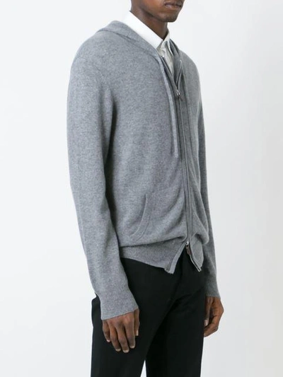 Shop N•peal Hooded Zip Sweater In Grey