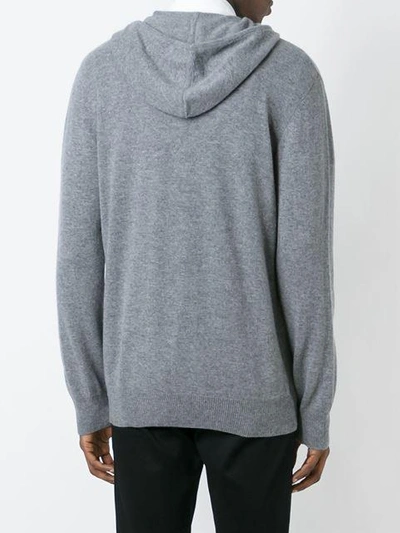 Shop N•peal Hooded Zip Sweater In Grey