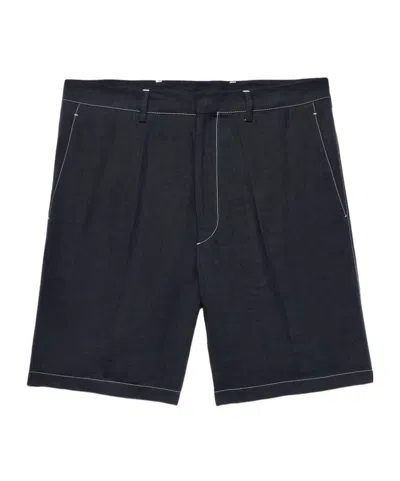 Prada Triangle-logo Poplin Bermuda Shorts In Black