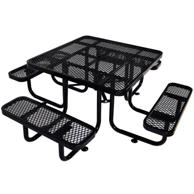 Streamdale Furniture Streamdale Square Outdoor Steel Picnic Table 46" Black