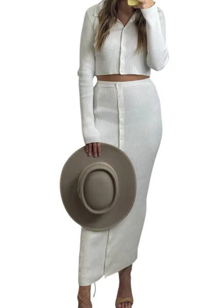 Klesis Collared Front Button Ribbed Sweater In Top In Multi