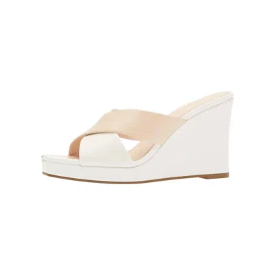 Cecelia New York Women's Wesley Wedge Heels In Nude White In Multi