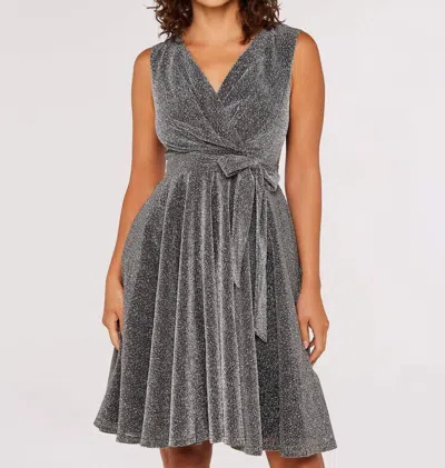 Apricot Silver Lurex A-line Dress In Silver