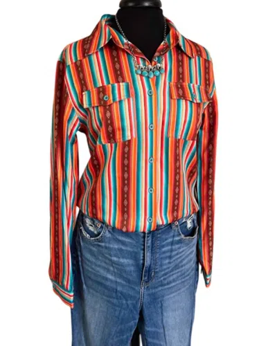 Rowdy Crowd Sturgill Serape Button Up Shirt In Multi