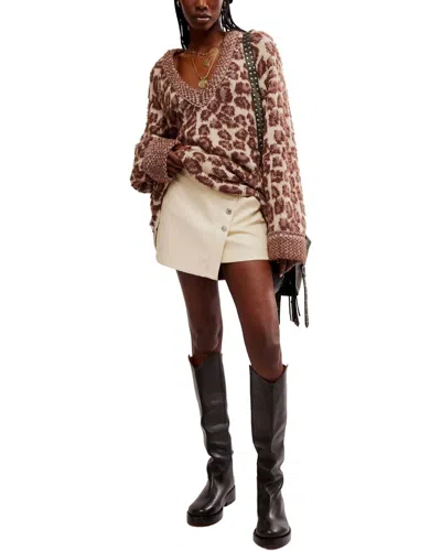 Free People Little Animal Pullover Sweater In Grey Antler Combo In Multi