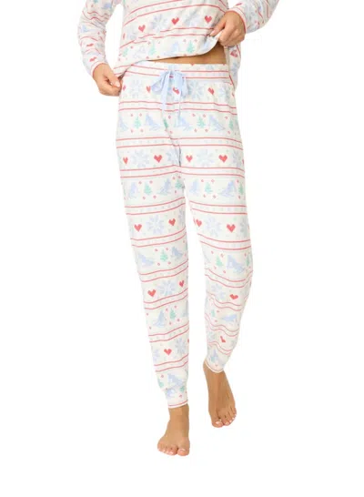 Pj Salvage Apres All Day Ski-print Jogger Pajama Set In Grey