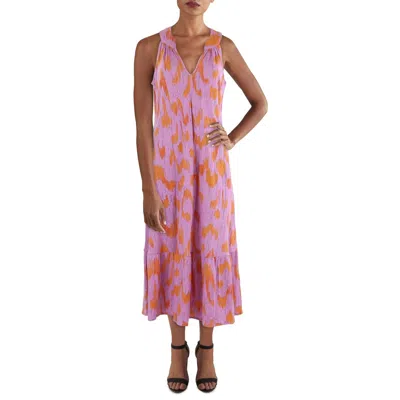 Nic + Zoe Summer Heat Linen Blend Shift Dress In Pink