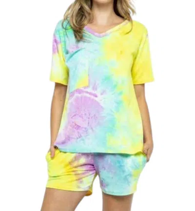 Eldridge Ellie Tie Dye Short Set In Multi Color In Multi