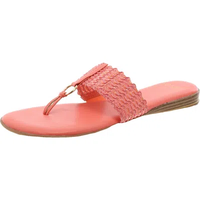 Jones New York Sonal Womens Faux Leather Cushioned Footbed Flip-flops In Pink