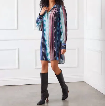 Karen Kane Printed Long Sleeve Shirtdress In Multi
