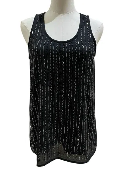 Olive & Oak Women's Beaded Sleeveless Tank Top In Black In Black