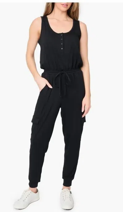 Gibsonlook The Luxe Essential Cargo Jumpsuit In Black