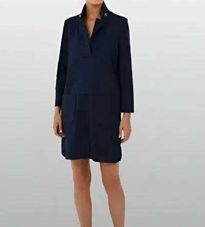 Patty Kim Simone 3/4 Long Sleeve Shift Mini Dress In Black In Black