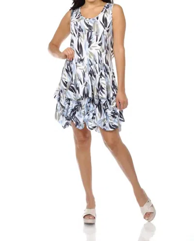 Tango Mango Sleeveless Floral Tiered Mini Dress In Muti Grey In Multi