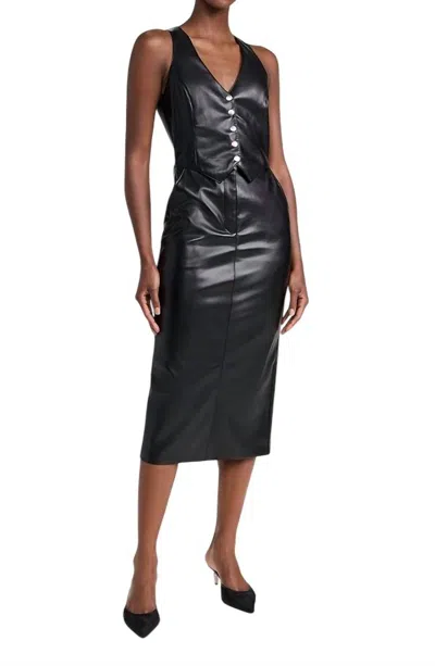 Amanda Uprichard Ethan Faux Leather Dress In Black