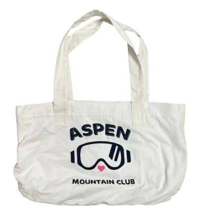 Theme Aspen Mountain Club Tote Bag In White In White