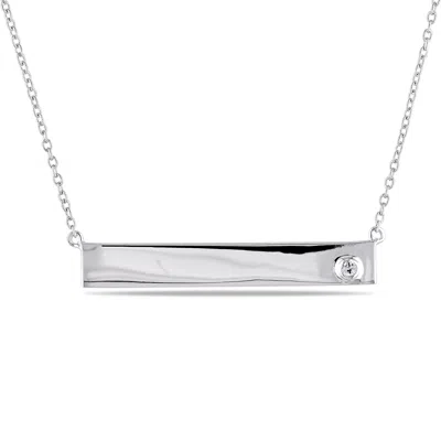 Mimi & Max White Sapphire Linear Necklace In Sterling Silver In White