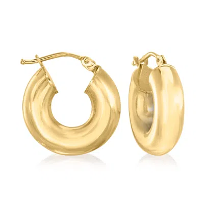Ross-simons Italian 14kt Yellow Gold Huggie Hoop Earrings In Yellow