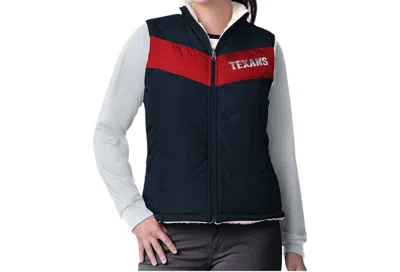 G-iii Houston Texans Women's Reversible Game Rule Vest In Navy In Blue