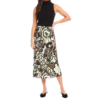 Fifteen Twenty Mia Bias Cut Midi Skirt In Green