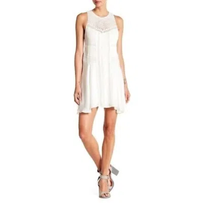 A.l.c Silk Eggshell Crochet Neckline Pleated Dress In White In White