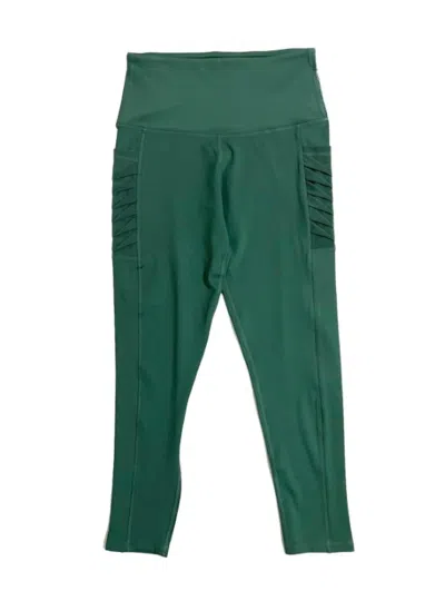 Legend Women's High Rise Moto Side Pockets Capri Leggings In Green In Green