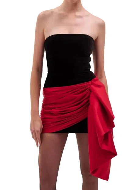 Ronny Kobo Seb Sash Skirt Mini Dress In Black