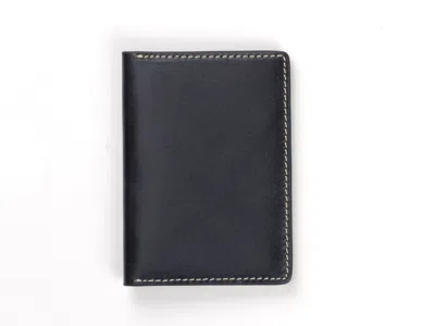 The Decent Living Handcrafted Full Grain Slim Leather Passport Wallet In Black