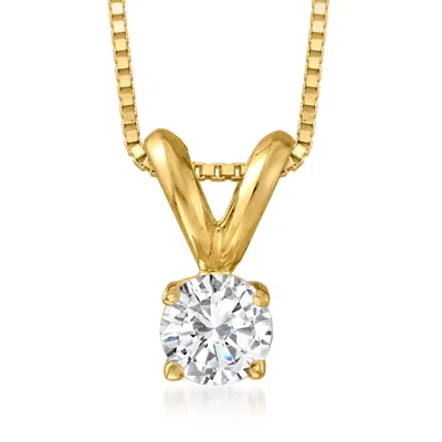 Ross-simons Diamond Solitaire Pendant Necklace In 14kt Yellow Gold In Multi