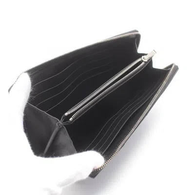 Pre-owned Bottega Veneta Black Leather Long Wallet (bi-fold) ()