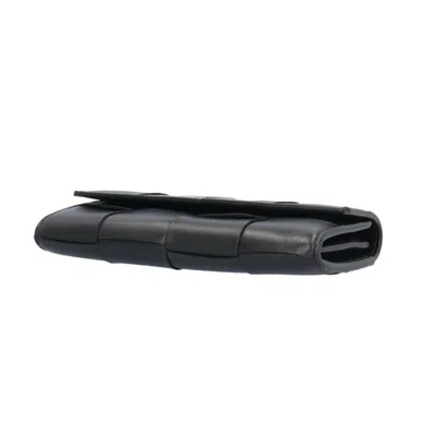 Pre-owned Bottega Veneta Black Leather Long Wallet (bi-fold) ()