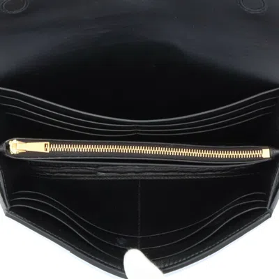 Pre-owned Bottega Veneta Black Leather Long Wallet (bi-fold) ()