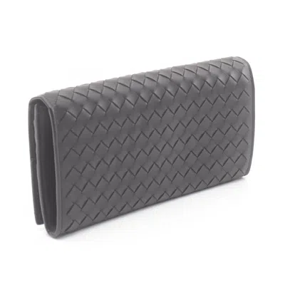 Pre-owned Bottega Veneta Black Leather Long Wallet (bi-fold) ()