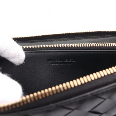 Pre-owned Bottega Veneta Black Leather Long Wallet (bi-fold) ()