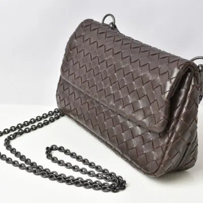 Pre-owned Bottega Veneta Dark Brown Clutch Bag Pochette Shoulder Bag ()