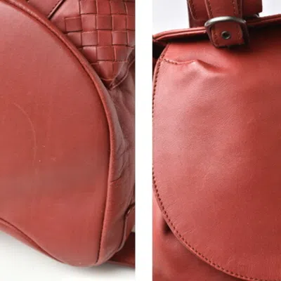 Pre-owned Bottega Veneta Dark Red Leather Backpack ()