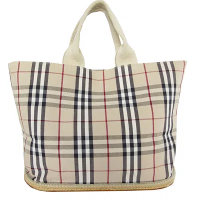 Pre-owned Burberry Beige Multi-color Canvas Rubber Handbag Tote Bag () In Beige, Multi-color