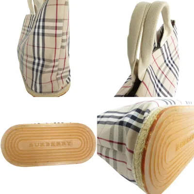Pre-owned Burberry Beige Multi-color Canvas Rubber Handbag Tote Bag () In Beige, Multi-color