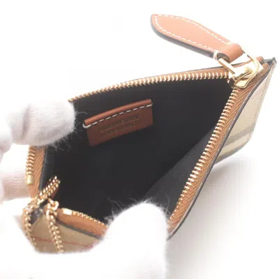 Pre-owned Burberry Beige Multi-color Coated Canvas Coin Purse/coin Case () In Beige, Multi-color