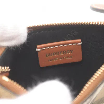 Pre-owned Burberry Beige Multi-color Coated Canvas Coin Purse/coin Case () In Beige, Multi-color