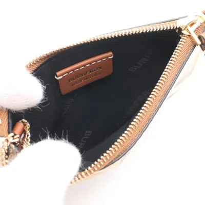 Pre-owned Burberry Beige Multi-color Coated Canvas Leather Coin Purse/coin Case () In Beige, Multi-color
