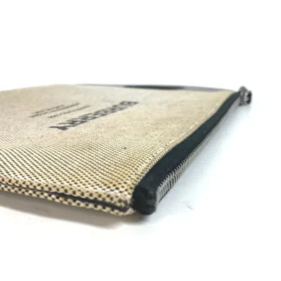 Pre-owned Burberry Black Gray Canvas Leather Clutch Bag Handbag () In Black, Gray