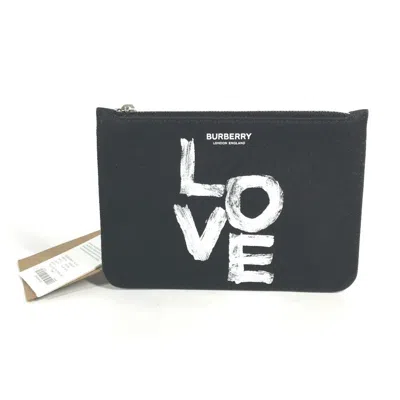 Pre-owned Burberry Black White Canvas Coin Purse/coin Case () In Black, White